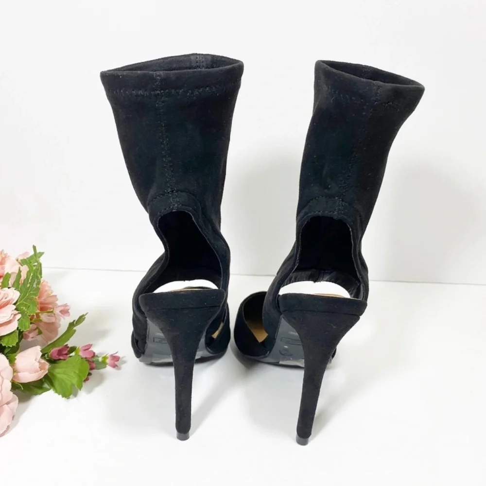 ANNE MICHELLE Dedicate Black Suede Pointed
Toe Stiletto Heel Bootie - Picture 4 of 9